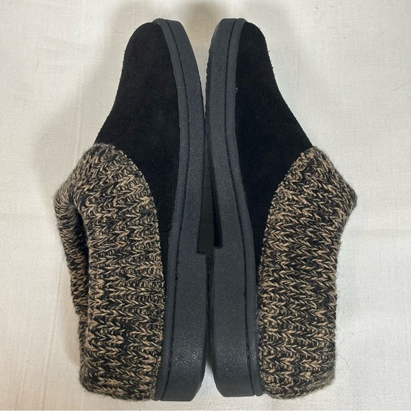 Clarks Angelina Knitted Collar Suede Clog Slipper Mule Shoe-Black-Women Size 9 - Picture 6 of 11